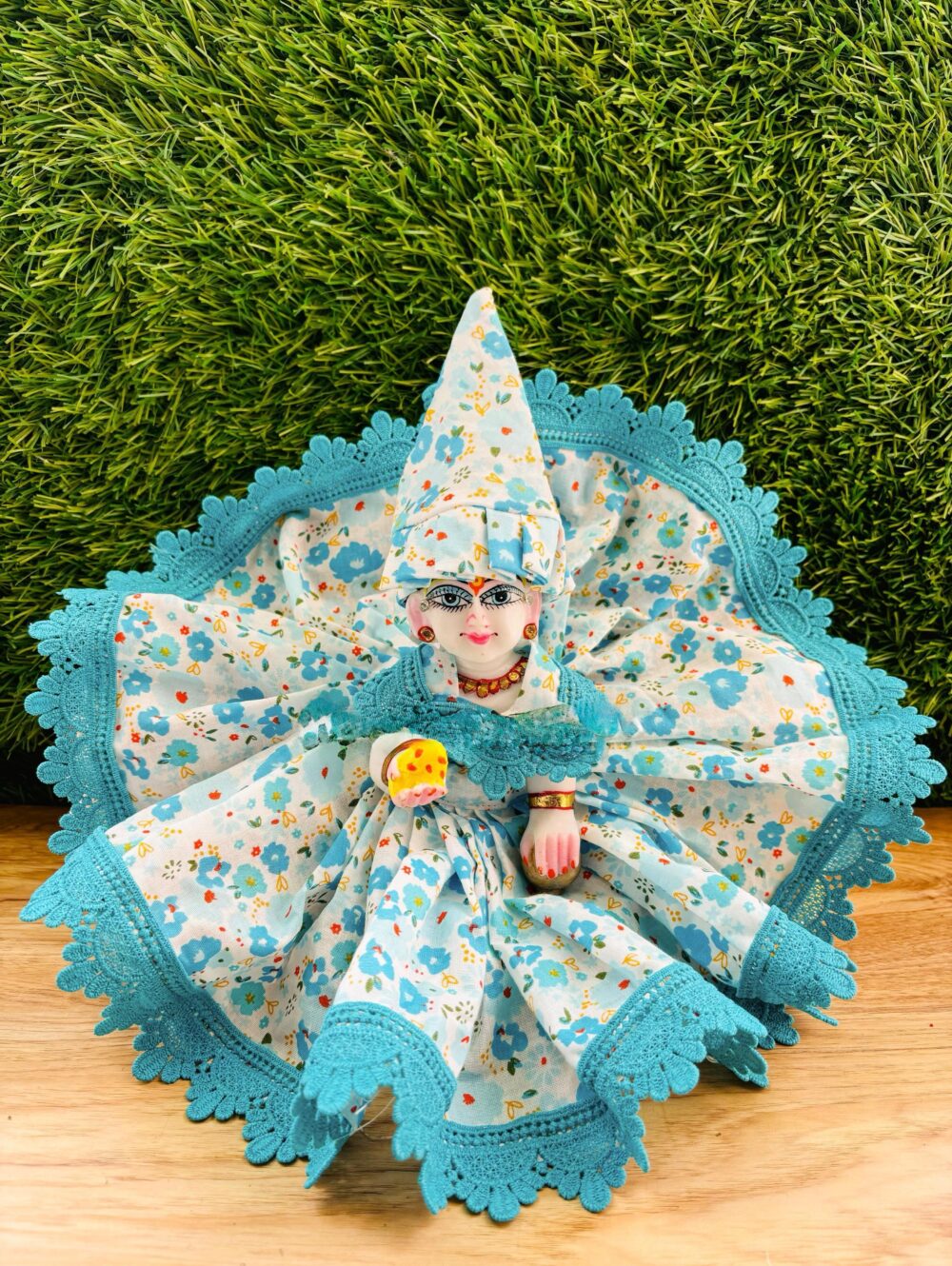 Light Weighted Printed Cotton Dress with Cone Cap