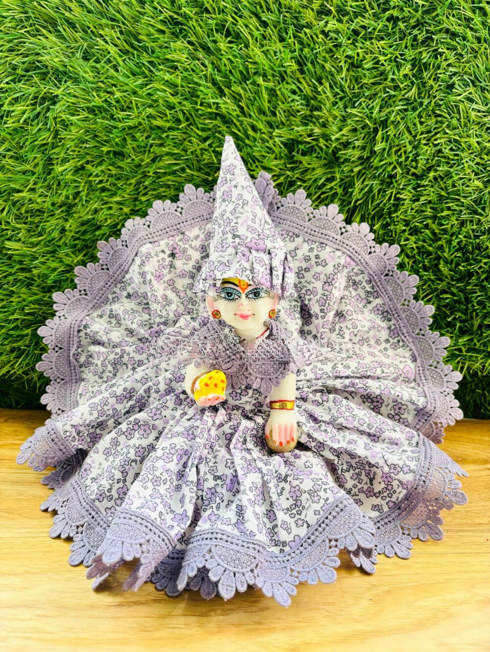 Light Weighted Printed Cotton Dress with Cone Cap - Image 3