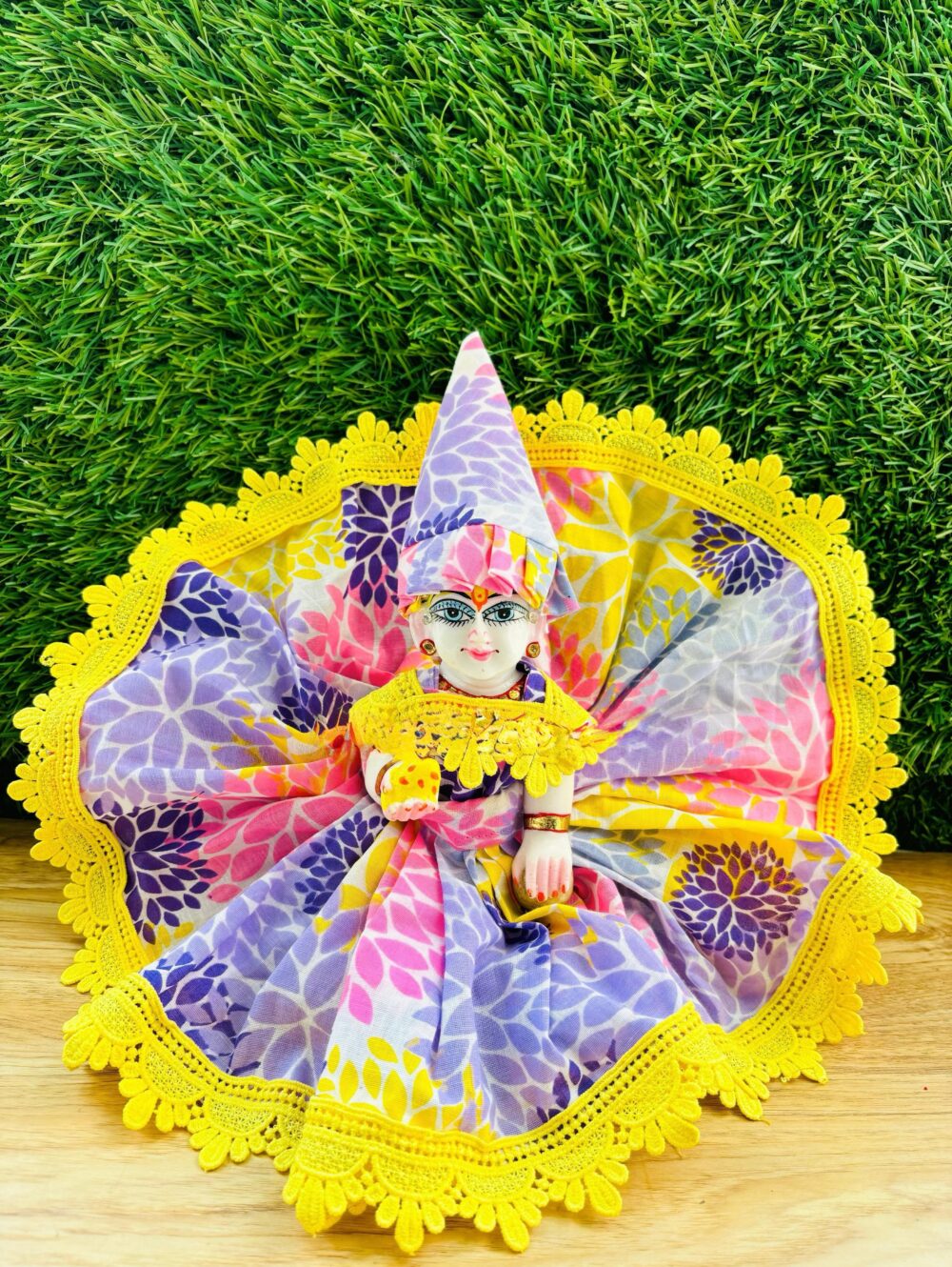 Light Weighted Printed Cotton Dress with Cone Cap - Image 4