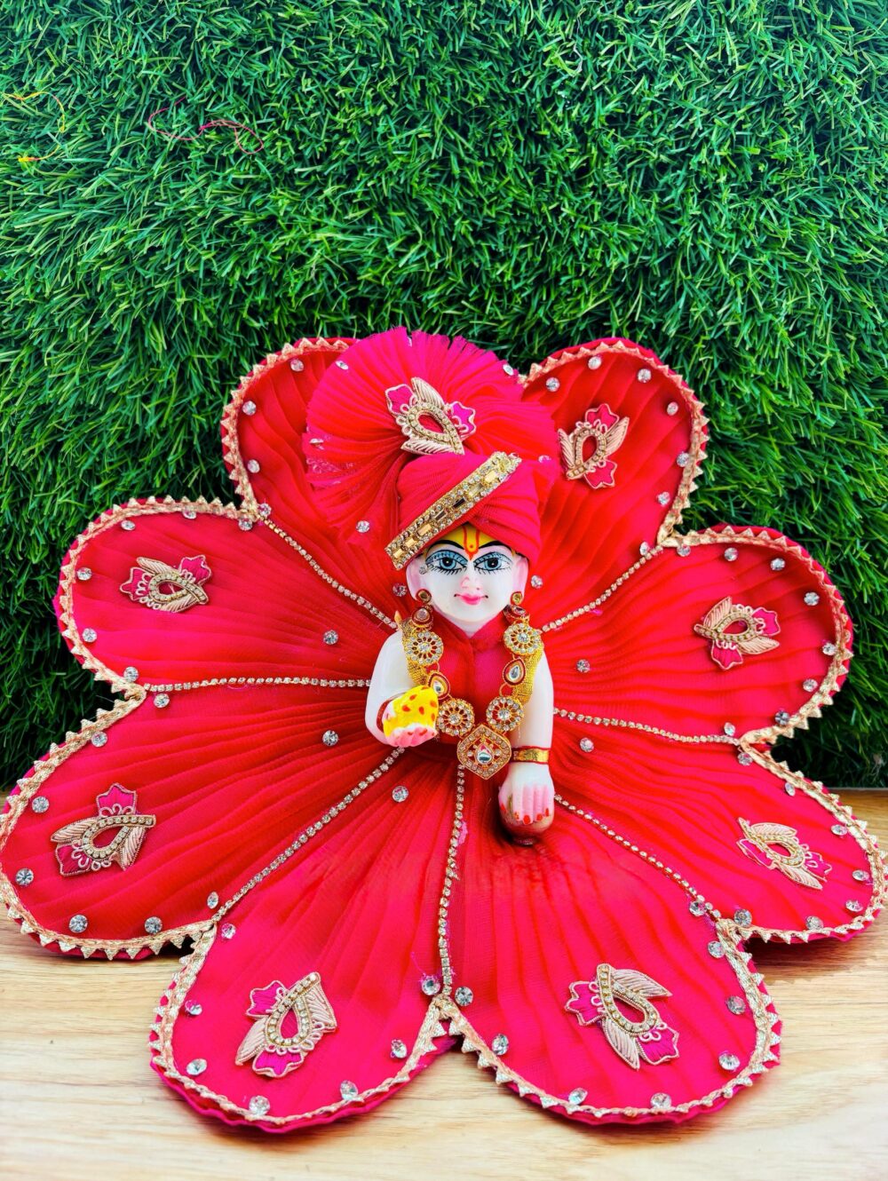 Bal Gopal Flower-Cut Dress | Handmade Traditional Poshak - Image 3