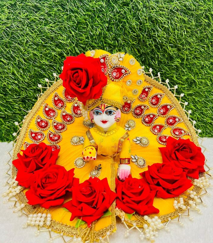 Heavy Work Dress With Rose Flowers and Beads