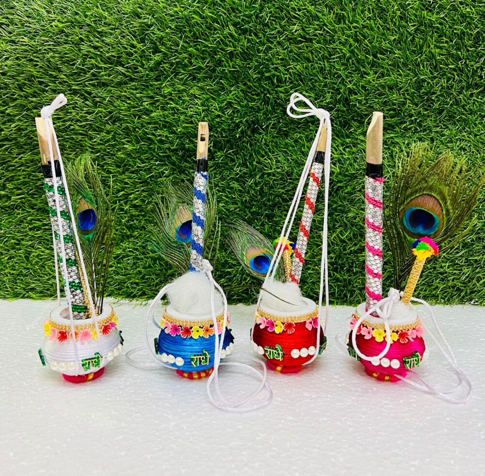 Dahi Handi Decoration Set with Matki and Bansuri