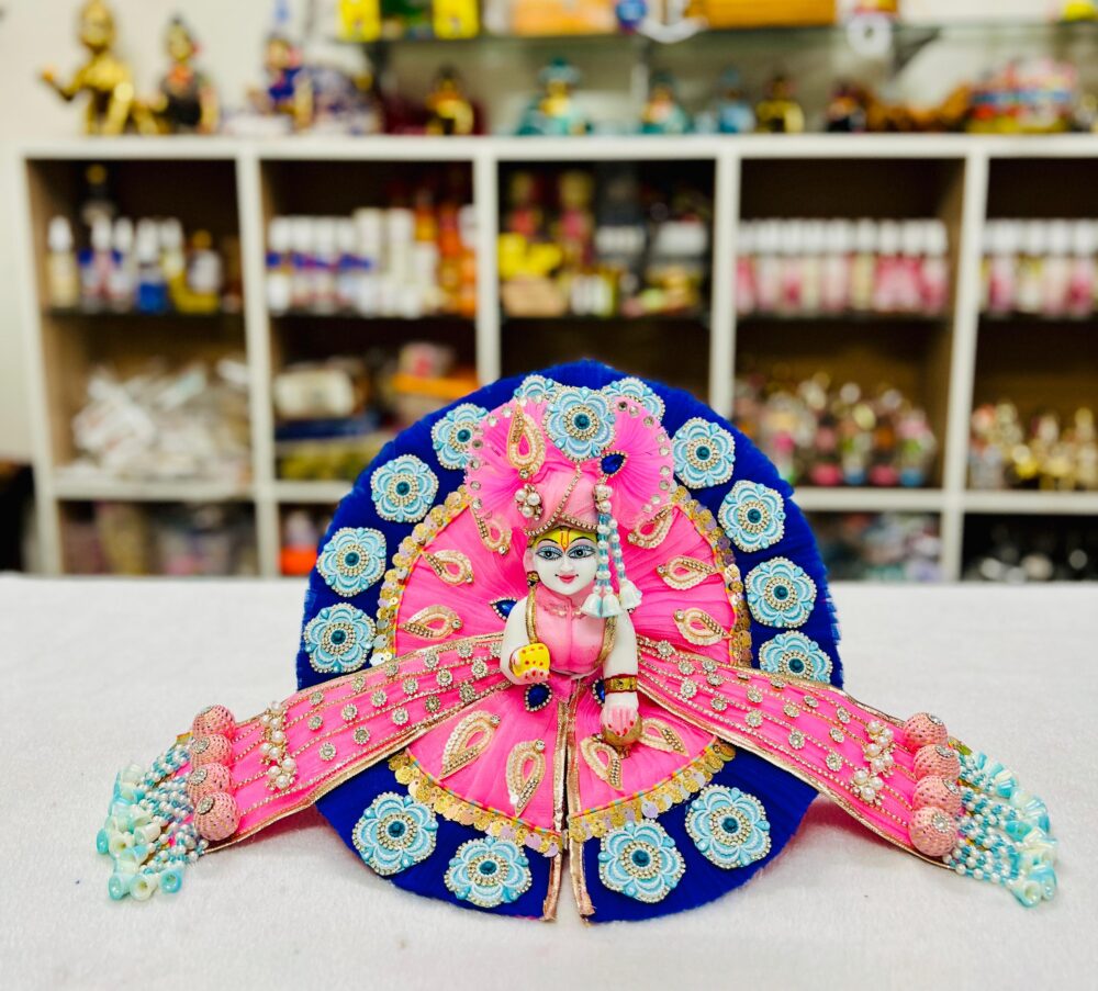 Heavyside Patka Dress for Ladoo Gopal – Blue & Pink