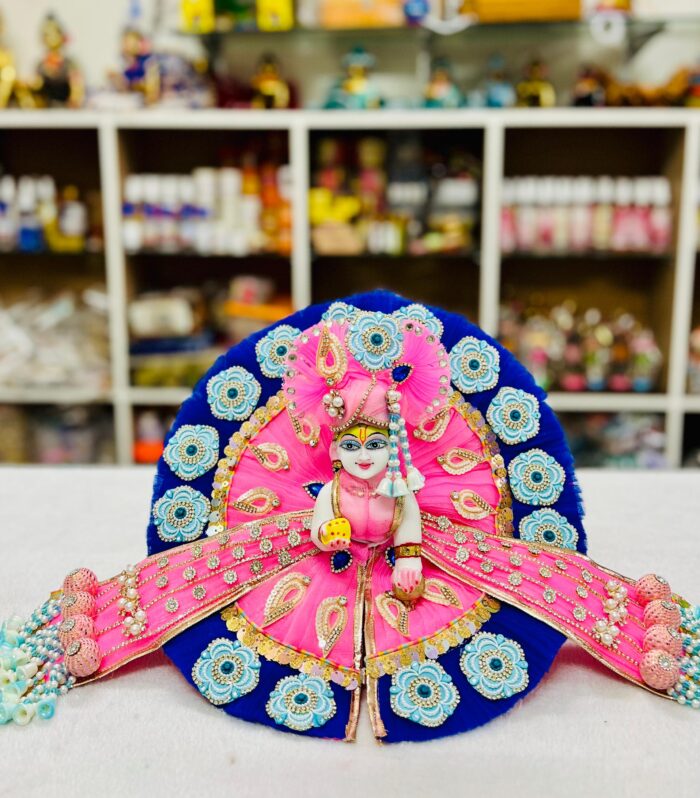 Heavyside Patka Dress for Ladoo Gopal – Blue & Pink